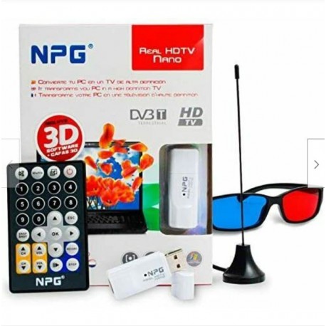 REAL HDTV NANO Sintonizador de televisi&oacute;n Externo para PC con Gafas 3D