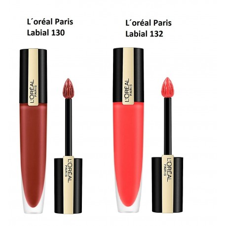 L&acute;oreal Paris Labial 130 + 132 Labial L&iacute;quido Mate Permanente Rouge Signature