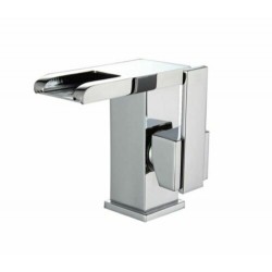 JTWEB Grifo Lavabo Led Cascada Mezclador Monomando Grifo Cromado con iluminacion