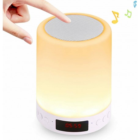 Altavoz Bluetooth con Luz Nocturna Sensor T&aacute;ctil L&aacute;mpara de Cabecera Port&aacute;til