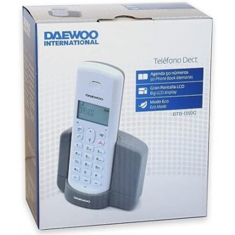 Daewoo Tel&eacute;fono Inalambrico Dect DTD-1350 Identificador de Llamadas Color Blanco