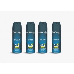 Babaria - 4 X Desodorante Spray Splash, Protege e Hidrata, Sin Aluminio